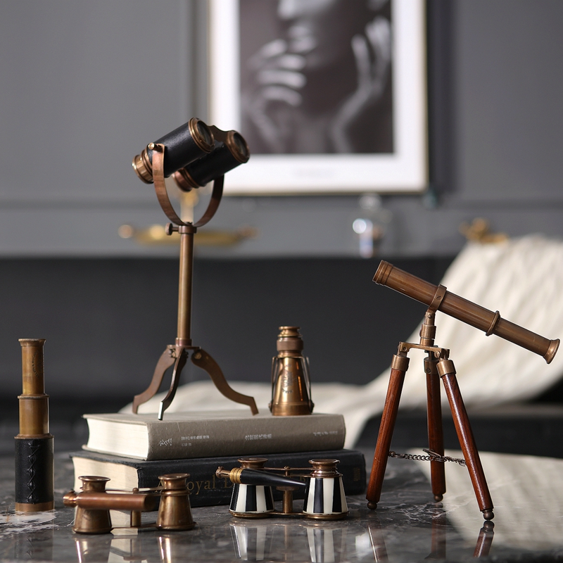 Office Furniture Equipment - Retro Brass Telescope Desktop Decoration Metal