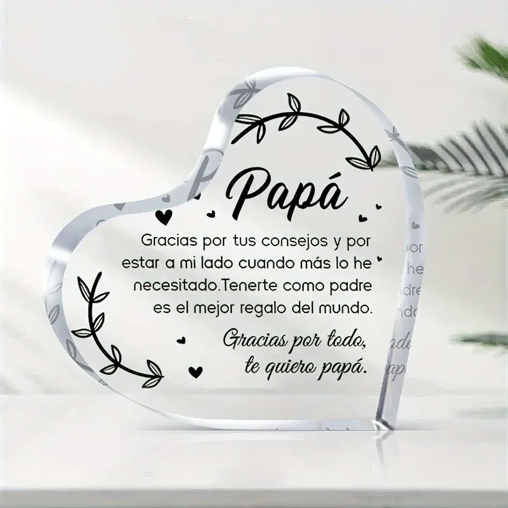 Office Furniture Equipment - Spanish Dad Birthday Gifts Heart Acrylic