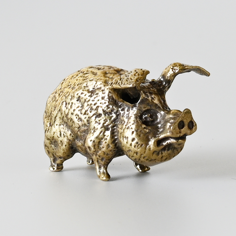 Office Furniture Equipment - Vintage Brass Pig Small Ornaments Pure