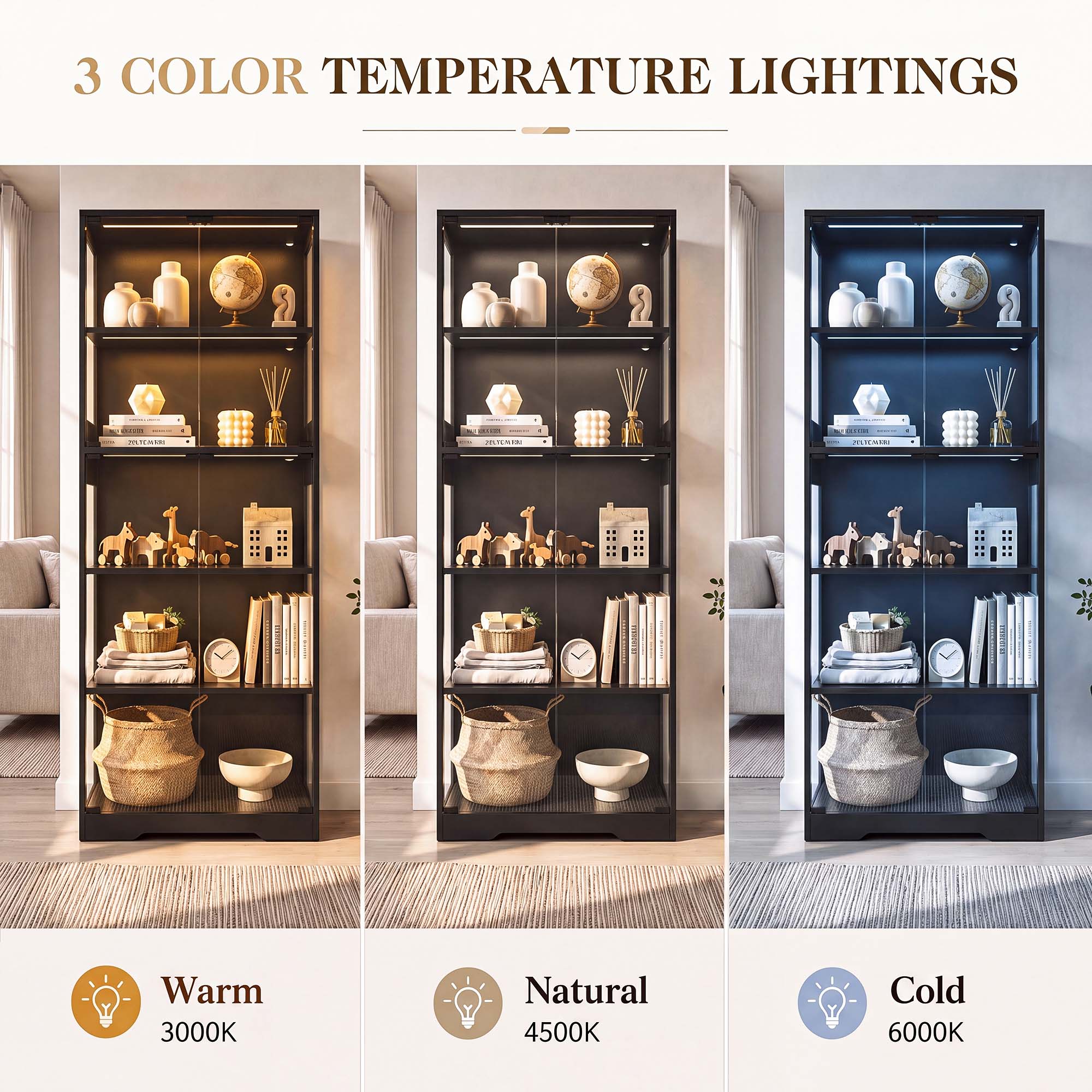 TCGBKAF 5‑Tier Display Cabinet - Office Storage Cabinet recension och pris