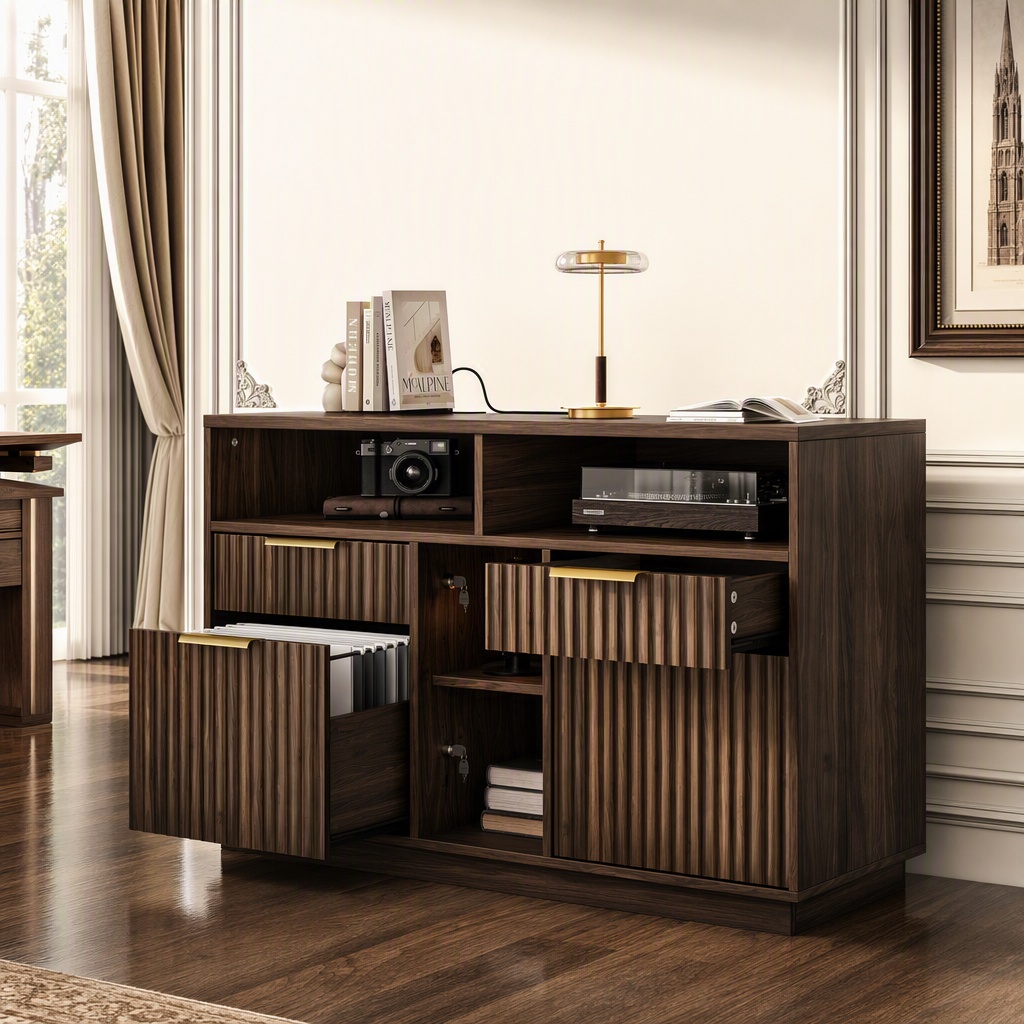 4 Drawer File Cabinet, Fluted  - File Cabinet Lateral recension och pris