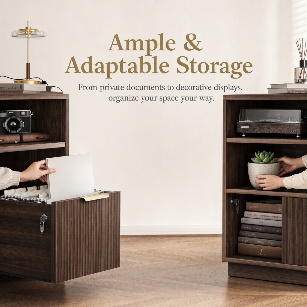 4 Drawer File Cabinet, Fluted  - File Cabinet Lateral recension och pris