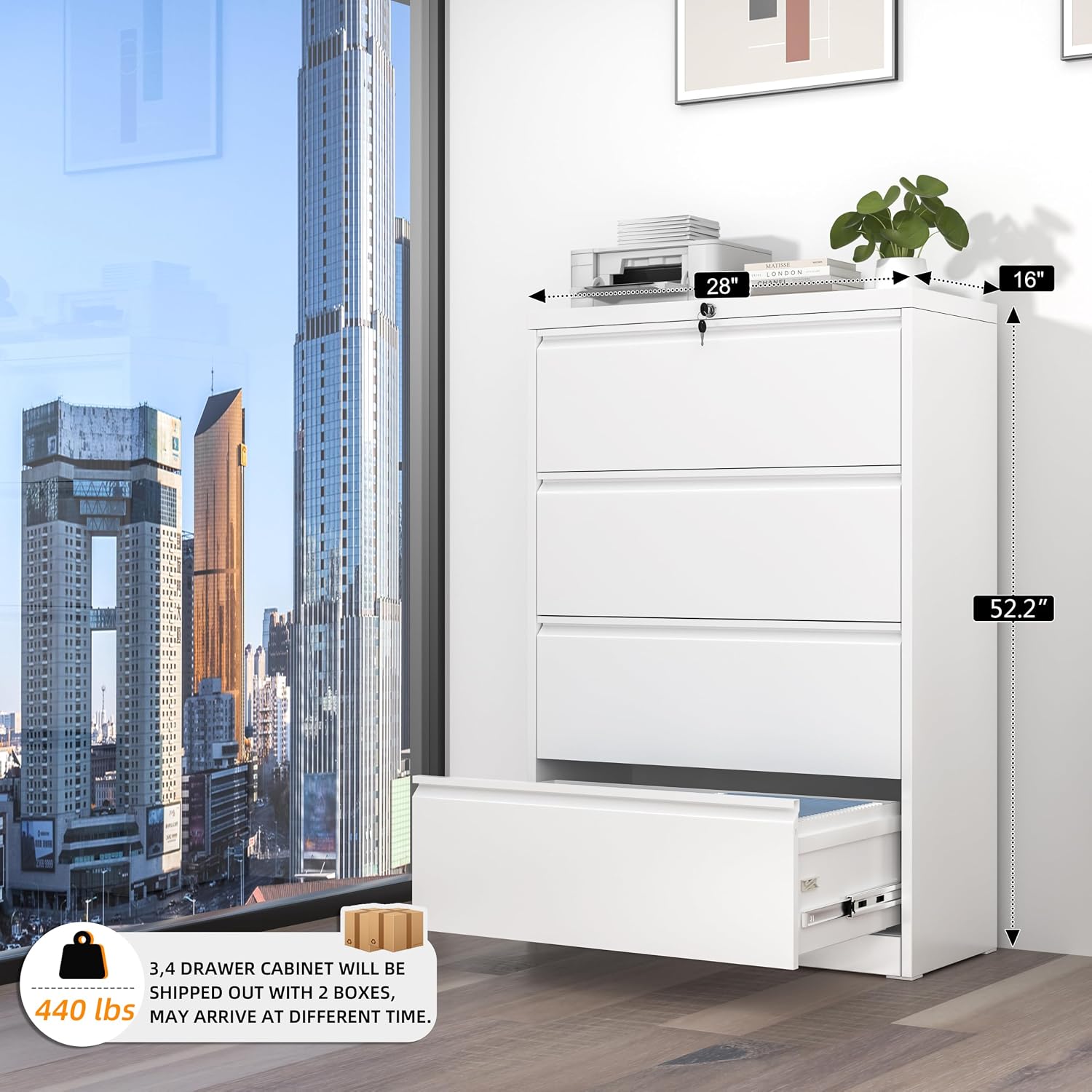 White 4-Drawer Lateral File Ca - File Cabinet Lateral recension och pris