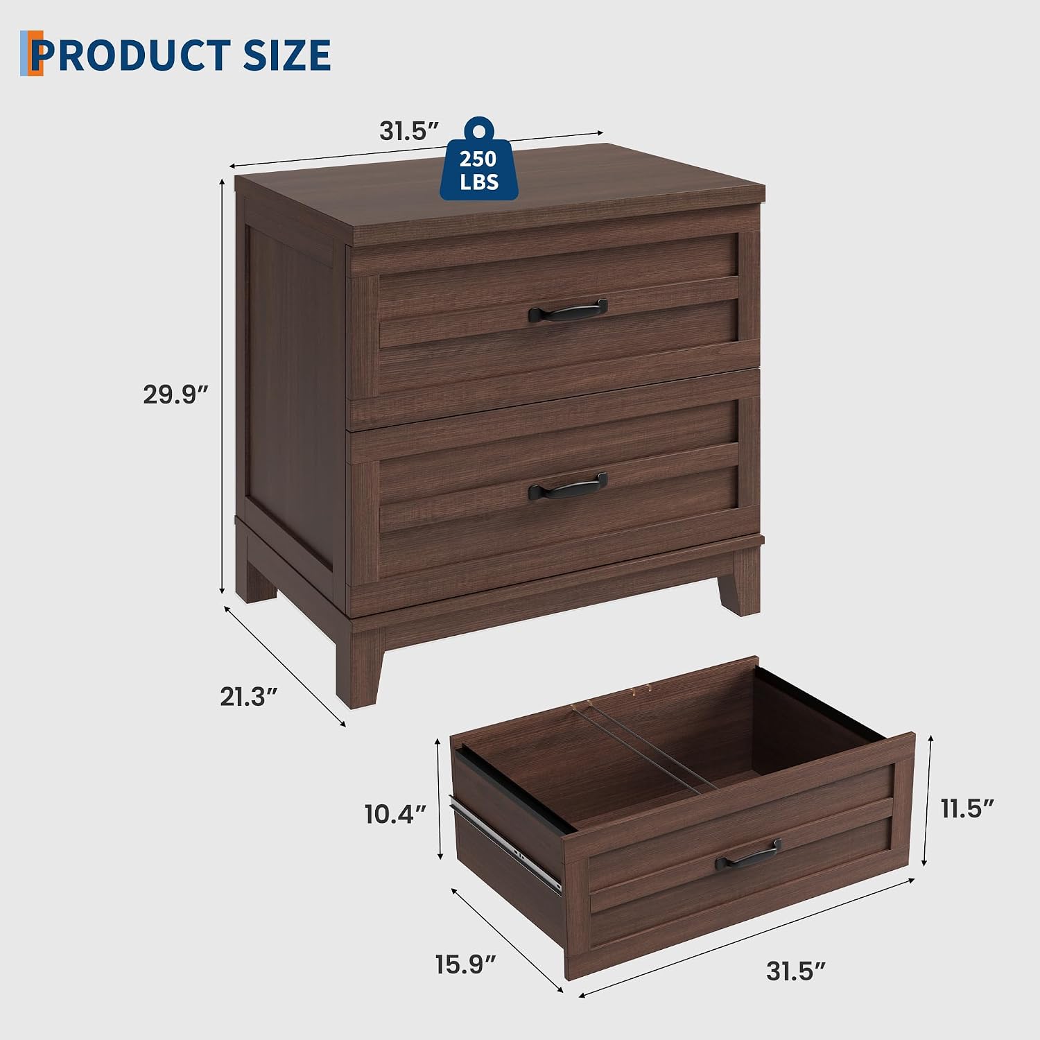 Garvee 2 Drawer Farmhouse Late - File Cabinet Lateral recension och pris