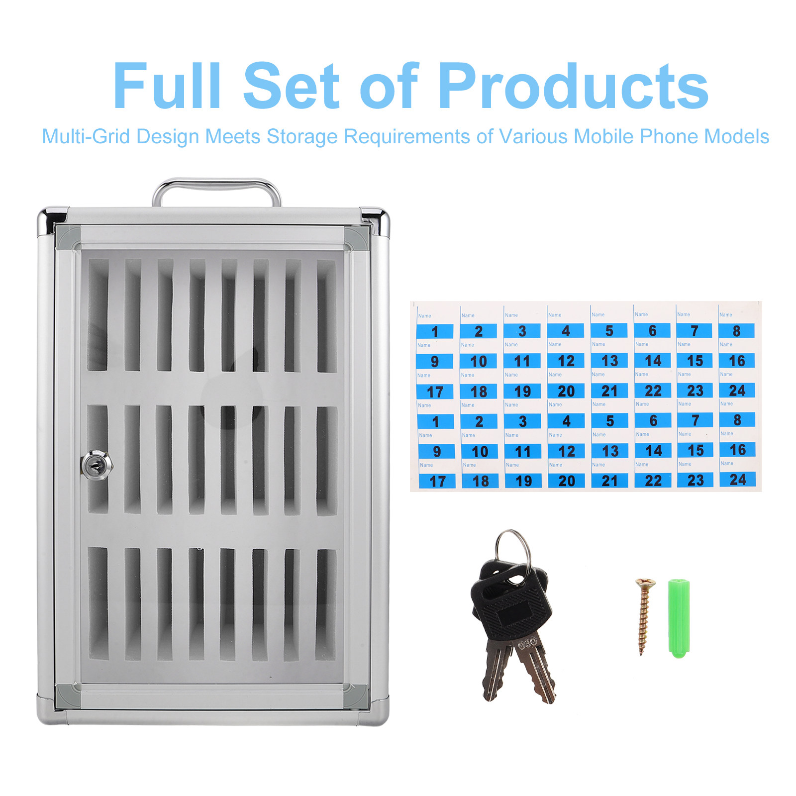 24-Slots Cell Phone Locker Alu - Office Storage Cabinet recension och pris