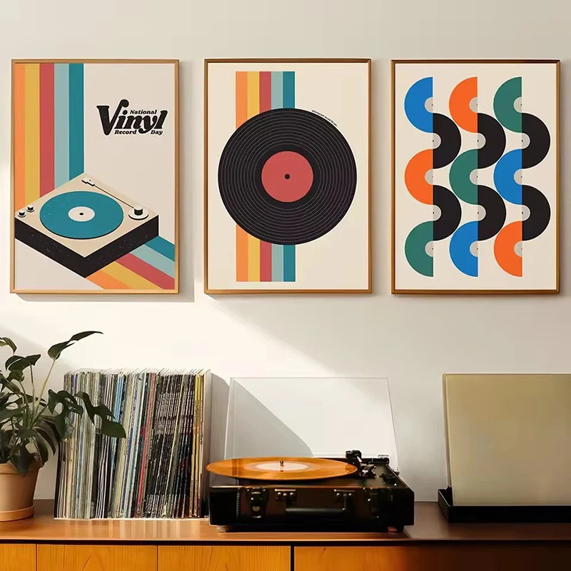 Mid Century Vinyl Record Canva - Office Furniture Equipment recension och pris