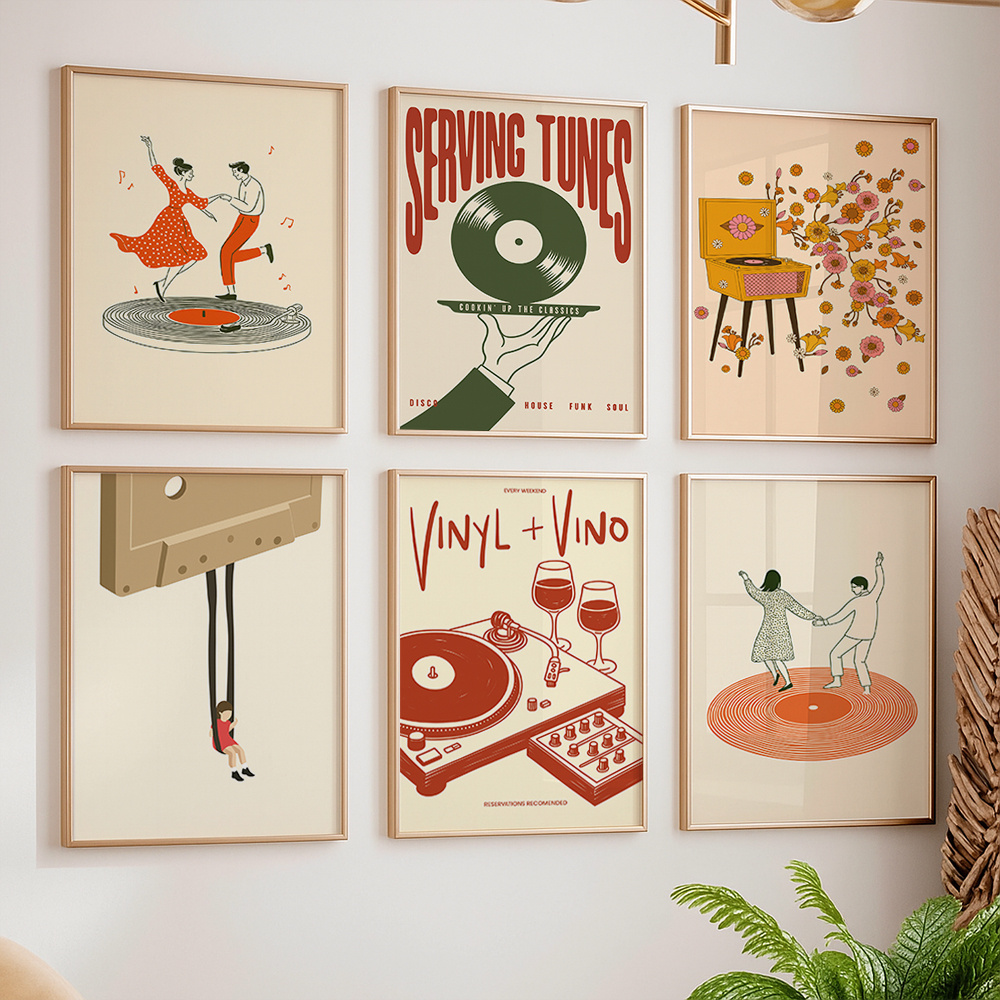 1pc Vintage Music Canvas Poste - Office Furniture Equipment recension och pris