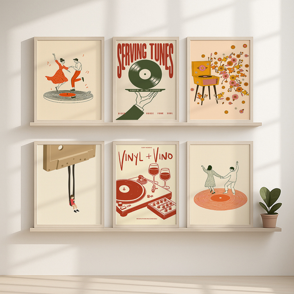 1pc Vintage Music Canvas Poste - Office Furniture Equipment recension och pris