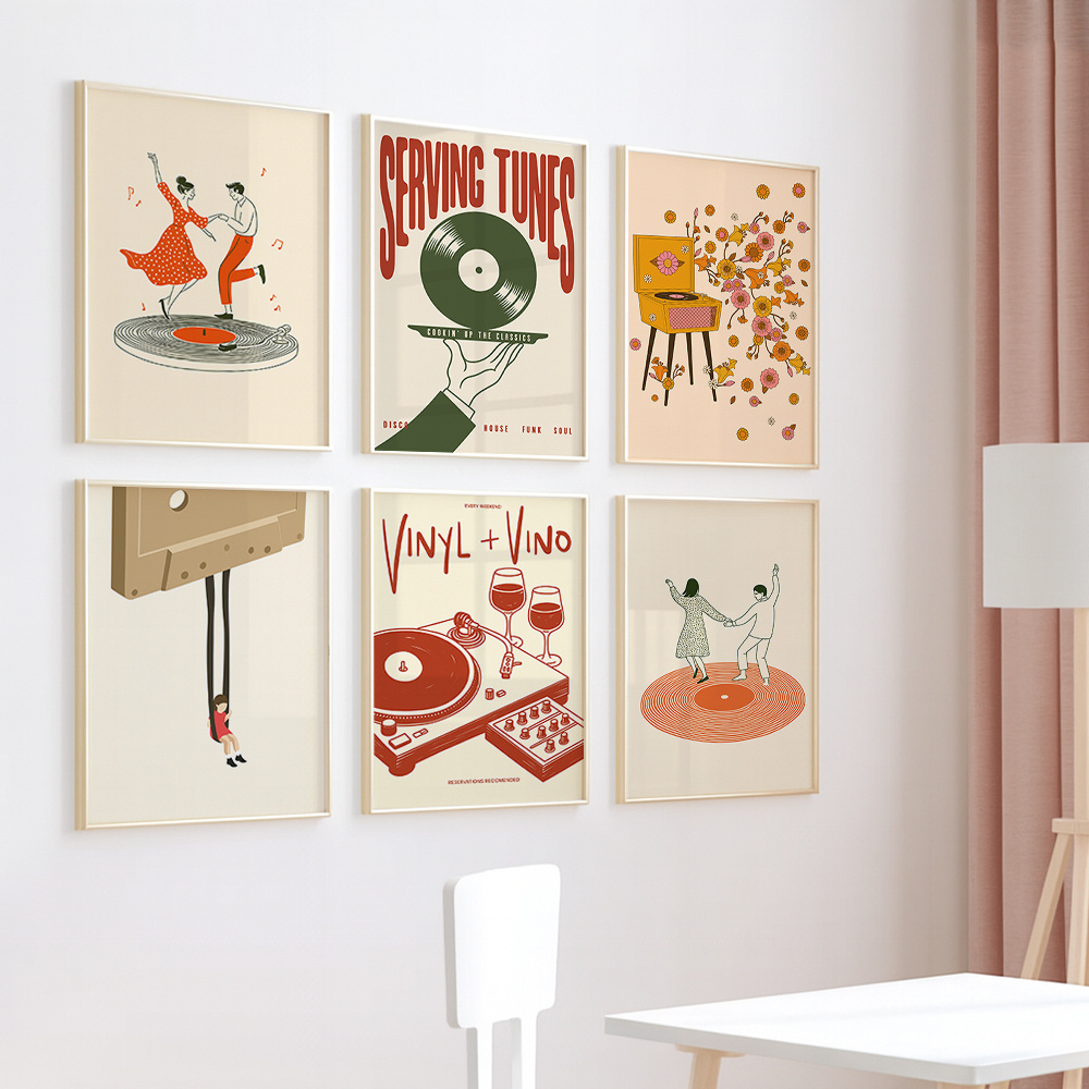 1pc Vintage Music Canvas Poste - Office Furniture Equipment recension och pris
