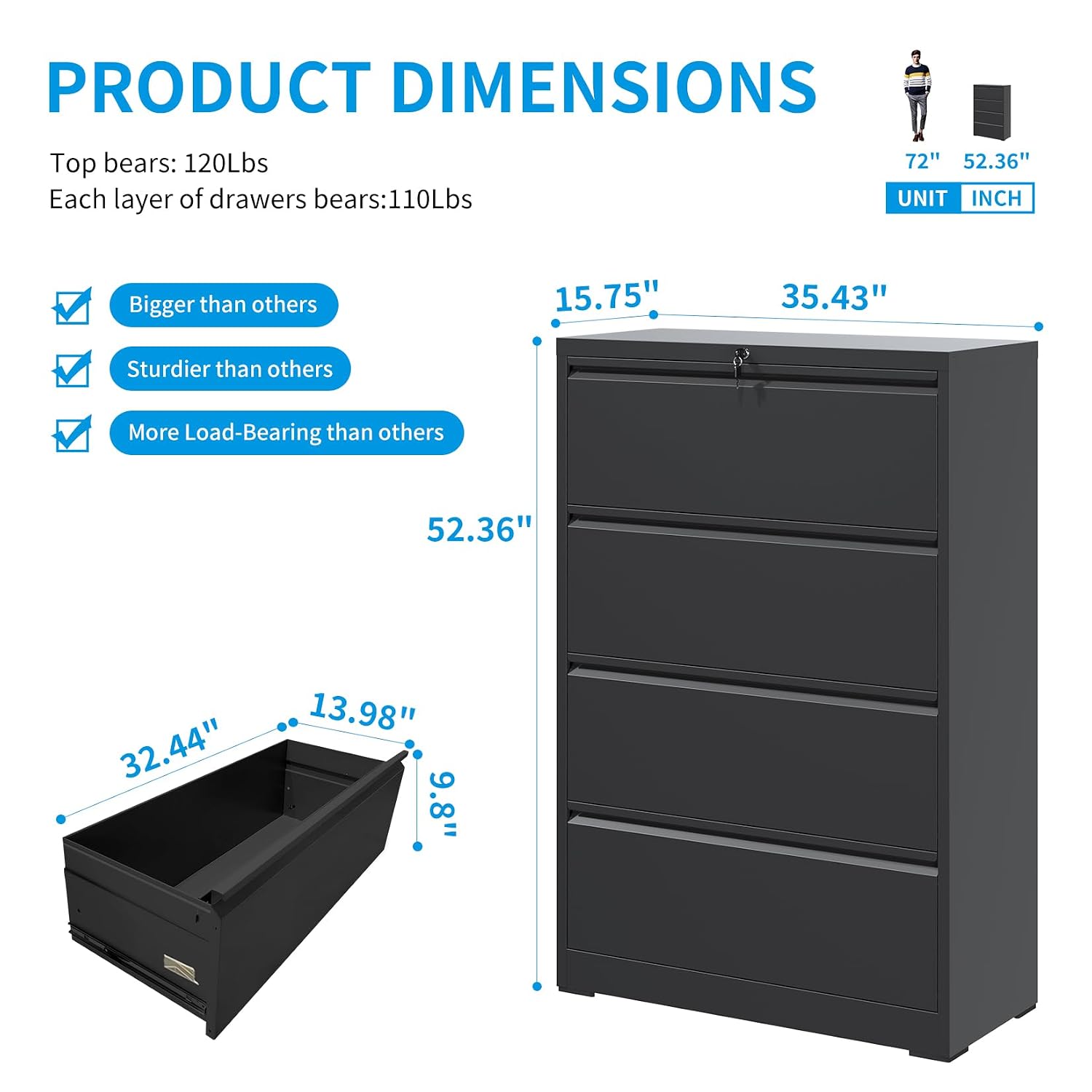 4-Drawer Lateral File Cabinet  - File Cabinet Lateral recension och pris