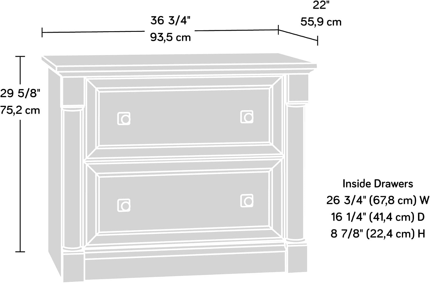 Palladia 2 Drawer File Cabinet - File Cabinet Lateral recension och pris