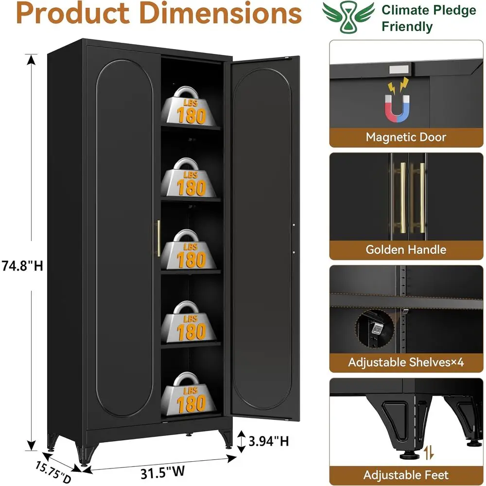 75 Tall Metal Kitchen Pantry C - Office Storage Cabinet recension och pris