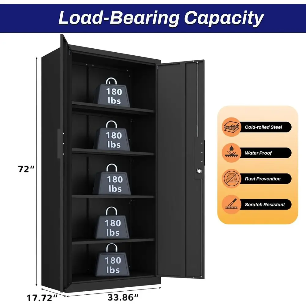 72 High Heavy-Duty Metal Stora - Office Storage Cabinet recension och pris