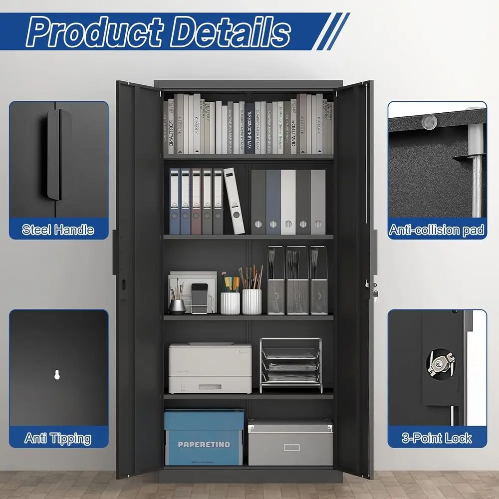 72 High Heavy-Duty Metal Stora - Office Storage Cabinet recension och pris