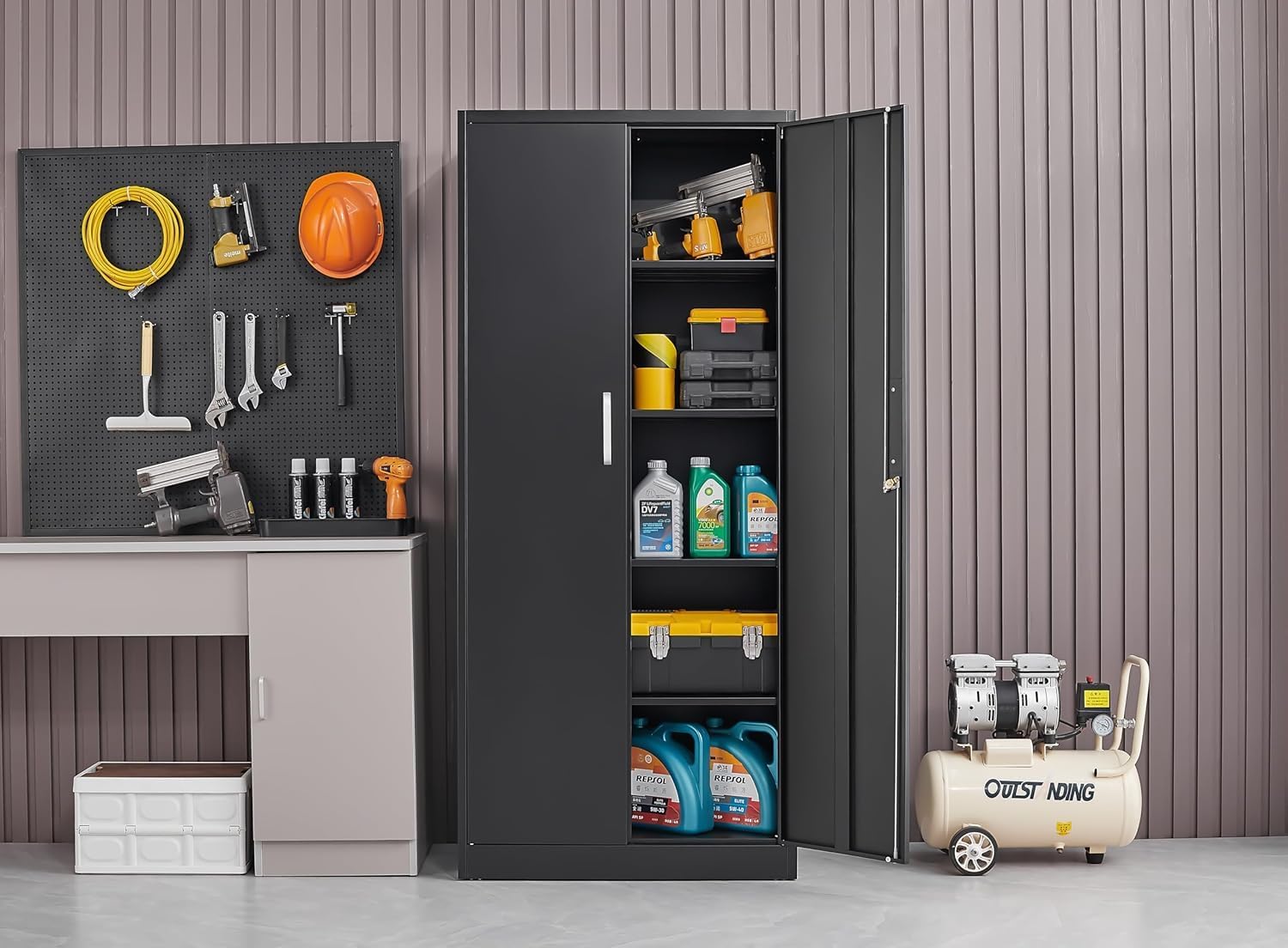 Metal Storage Cabinet With Adj - Office Storage Cabinet recension och pris