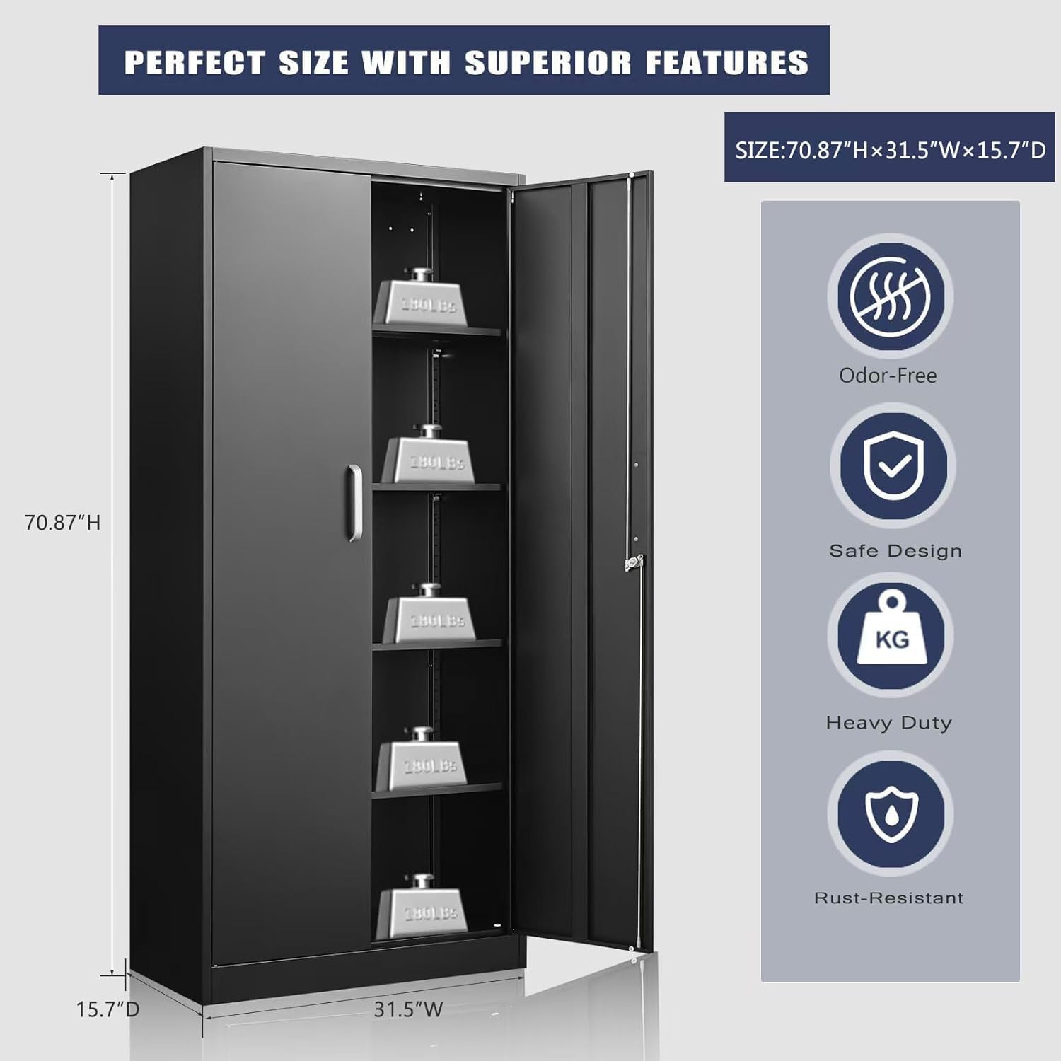 Metal Storage Cabinet With Adj - Office Storage Cabinet recension och pris