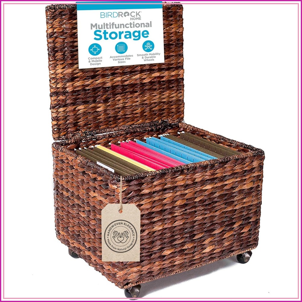 Handwoven Rolling File Cabinet - Office Storage Cabinet recension och pris