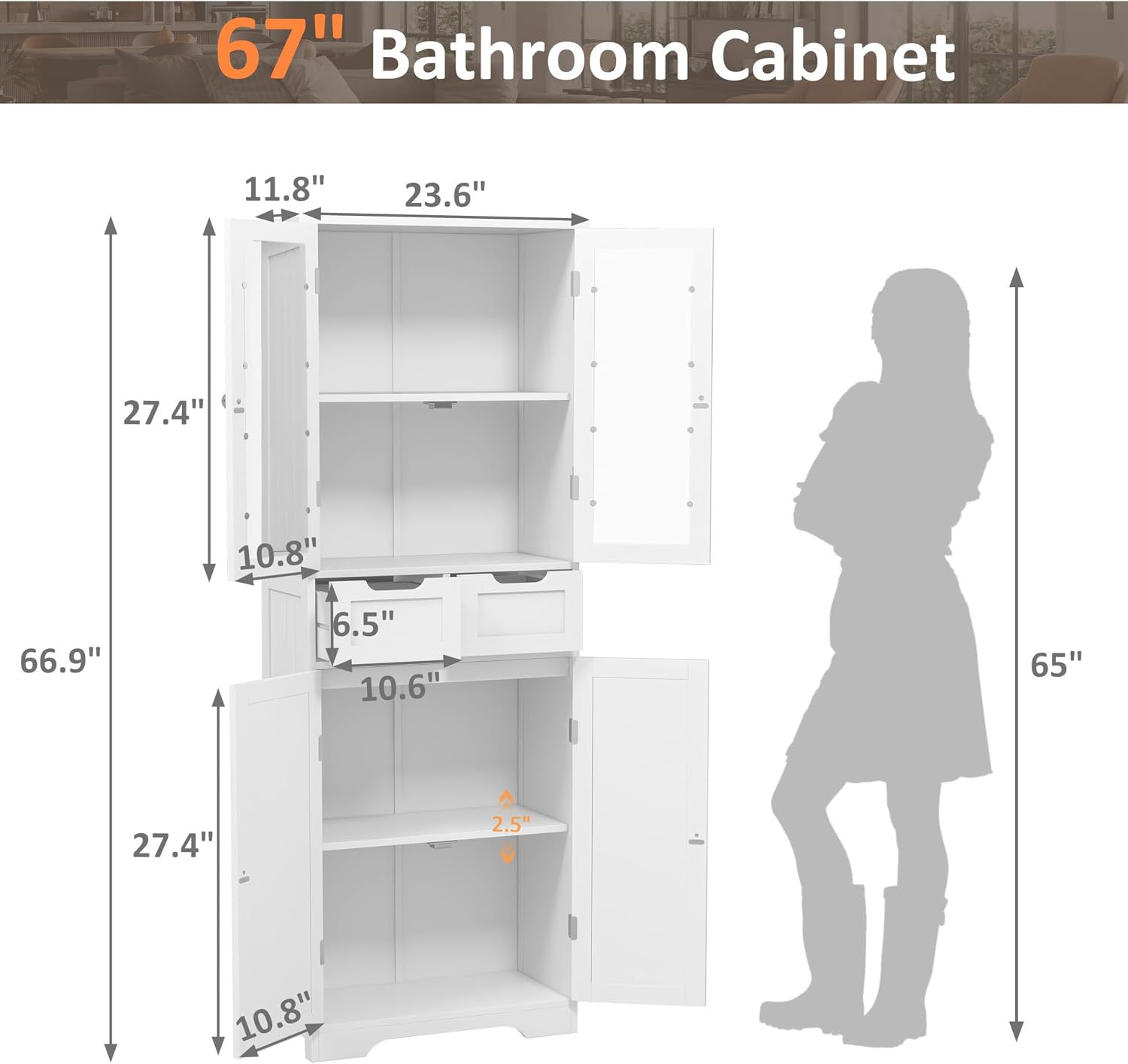 Tall Bathroom Storage Cabinet  - Office Storage Cabinet recension och pris