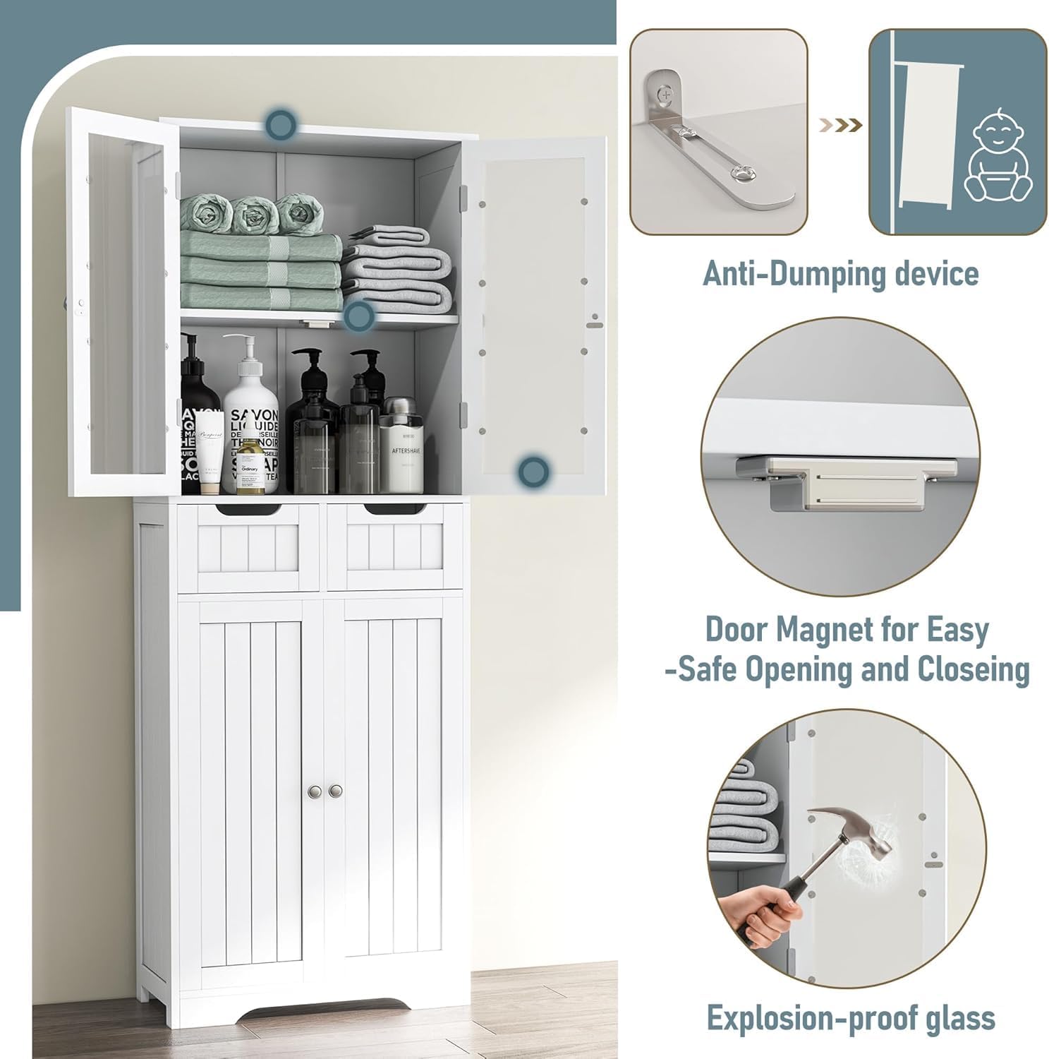 Tall Bathroom Storage Cabinet  - Office Storage Cabinet recension och pris